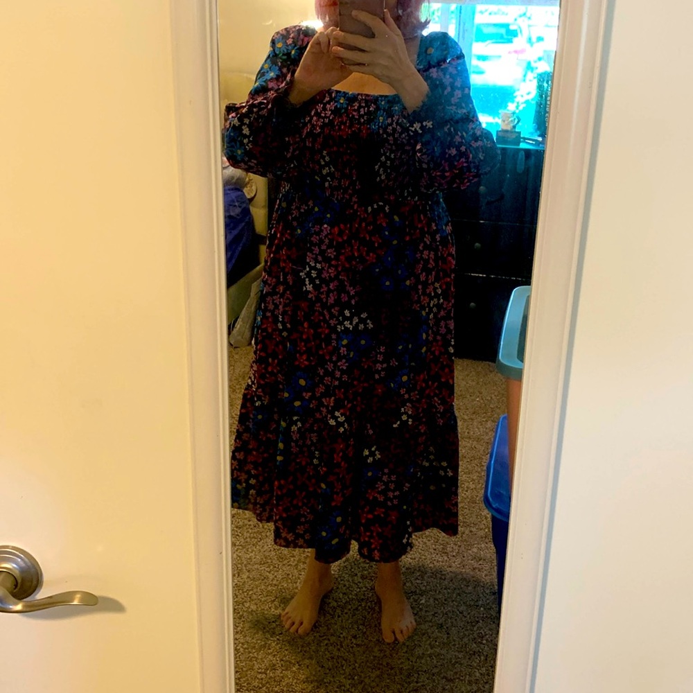 Terra and sky cottagecore dress